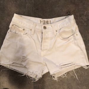 Free People White Denim Shorts